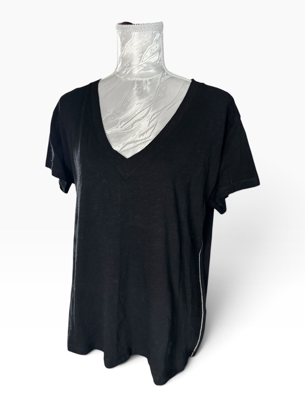 Label + thread Classic V-Neck Black Women's Top
